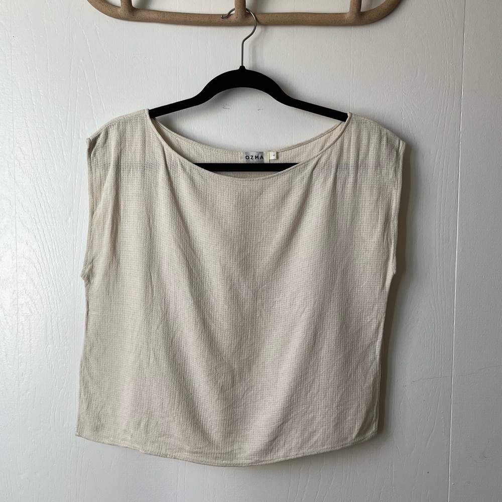 OZMA boat neck silk top